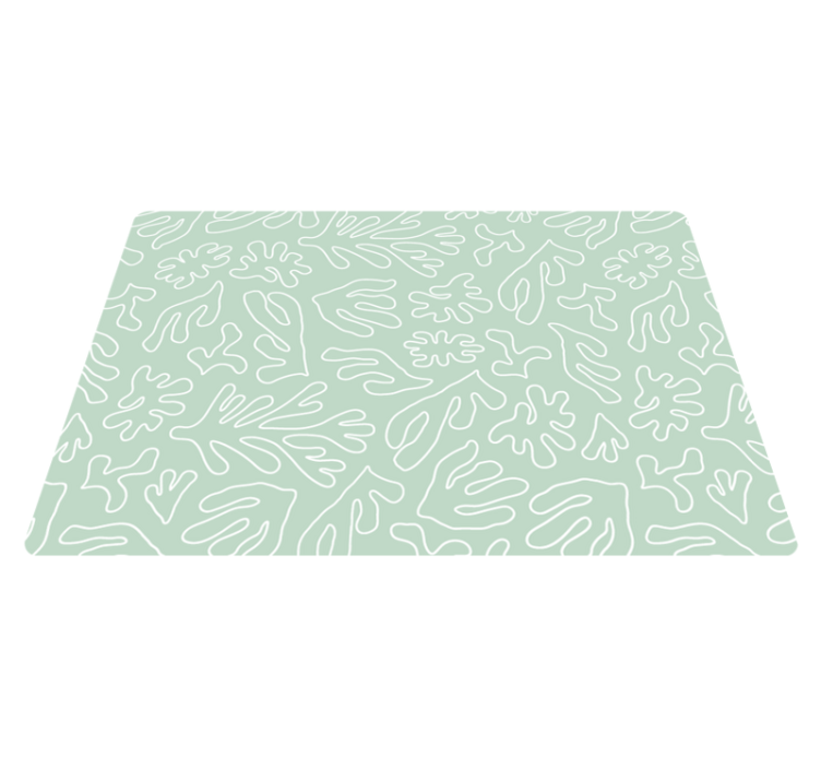 Green think seaweed floral vinyl rug - TenStickers