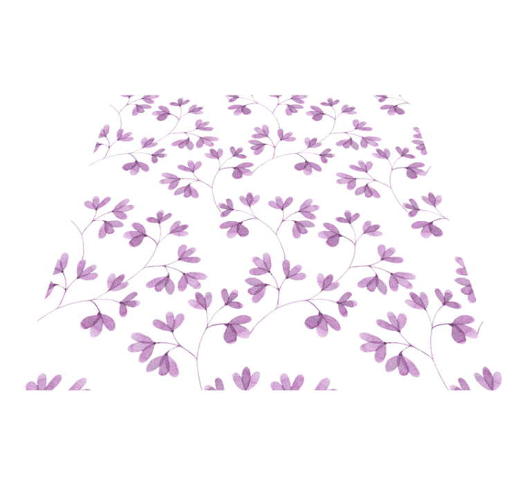 Floral vinyl rug in pink leaf design - TenStickers