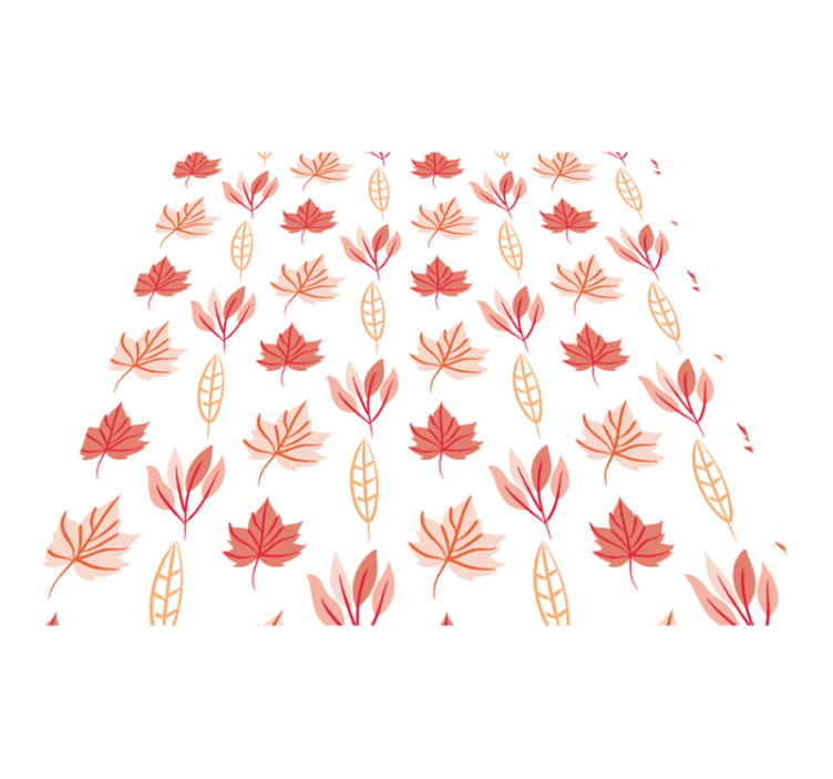 Floral vinyl rug with pink autumn leaf patterns - TenStickers