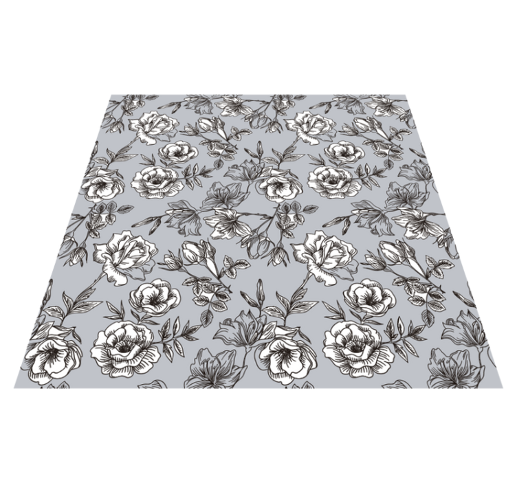 Floral vinyl rug with translucent flowers - TenStickers