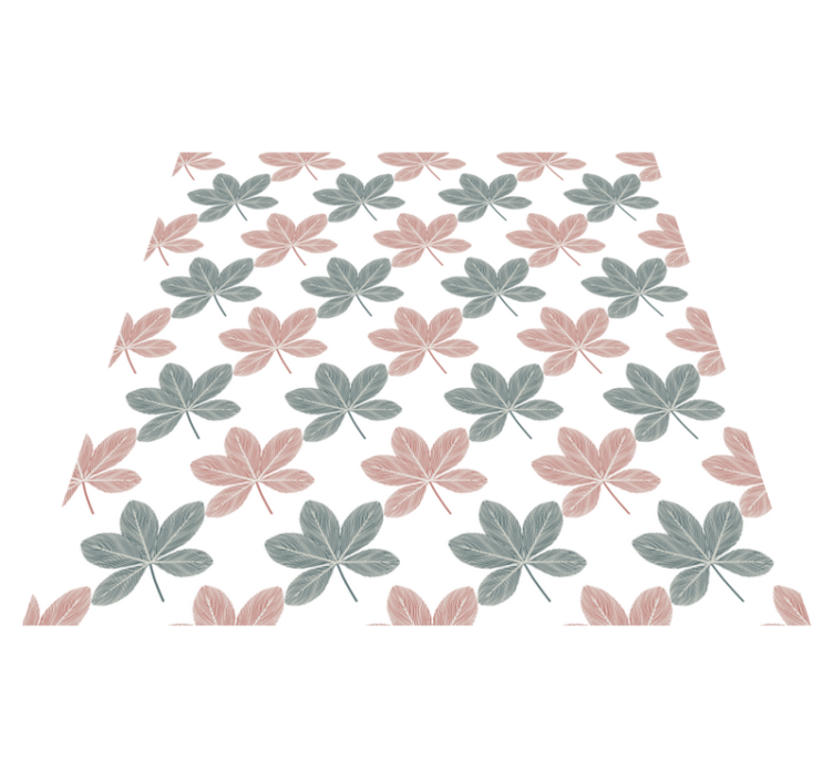 Floral vinyl rug in pink and blue leaf design - TenStickers