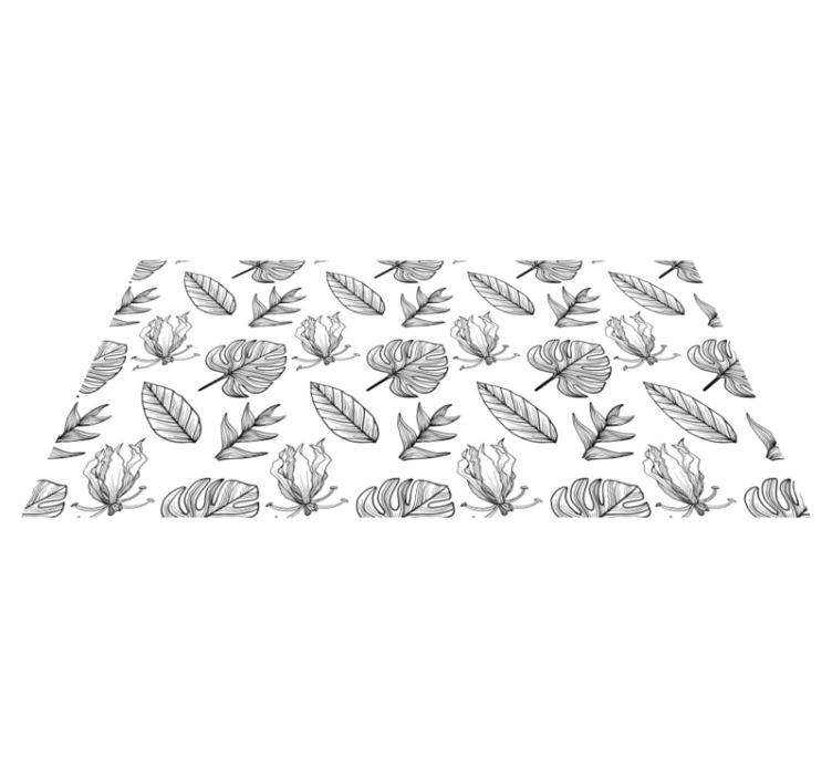 Floral vinyl rug in solid tropical leaves - TenStickers