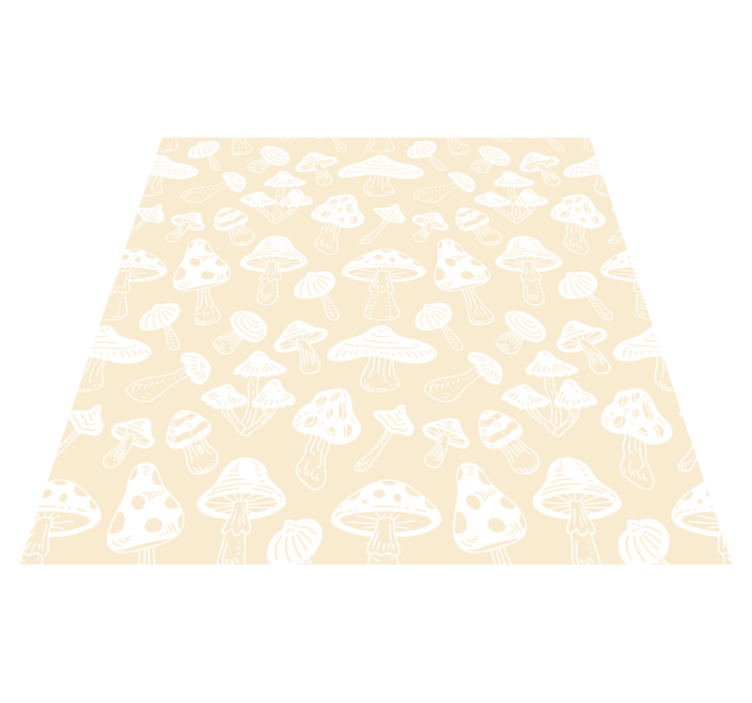 Floral vinyl rug with beige mushroom designs - TenStickers