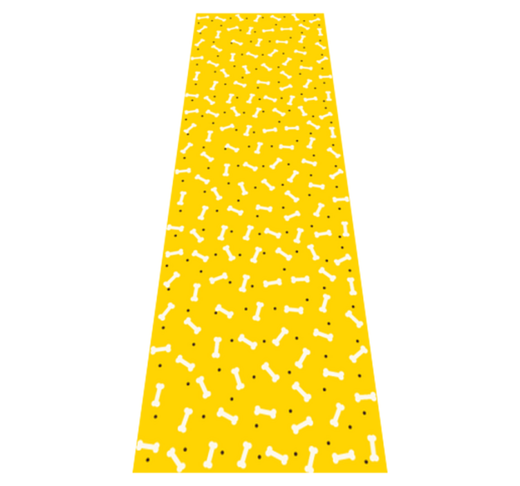 Bedroom vinyl rug with cute yellow dog bone design - TenStickers