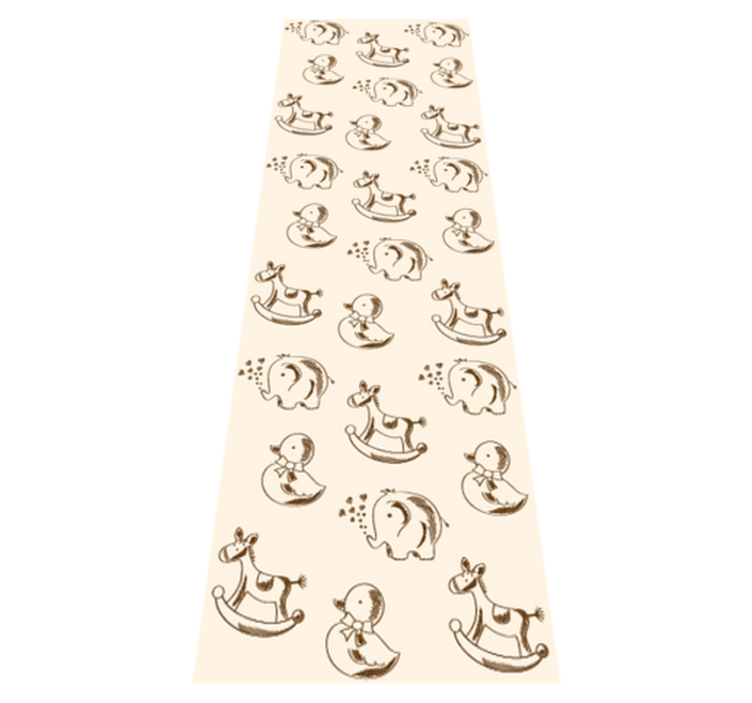 Cute design elephant duck and horse bedroom vinyl rug - TenStickers