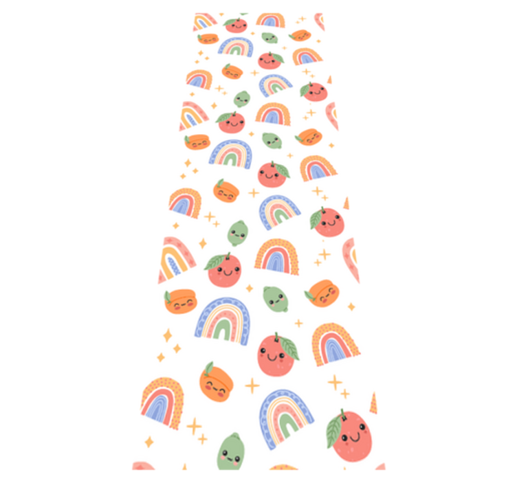 Cute babies fruits with faces bedroom vinyl rug - TenStickers