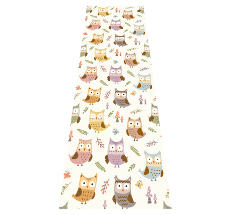 Bedroom vinyl rug cute design owls at work - TenStickers