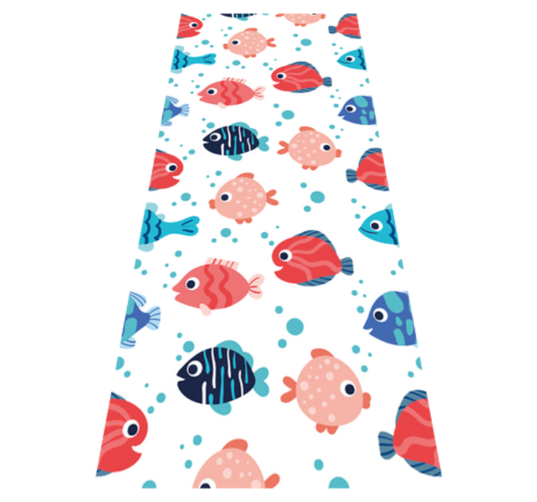 Bedroom vinyl rug with pink and blue fishes - TenStickers