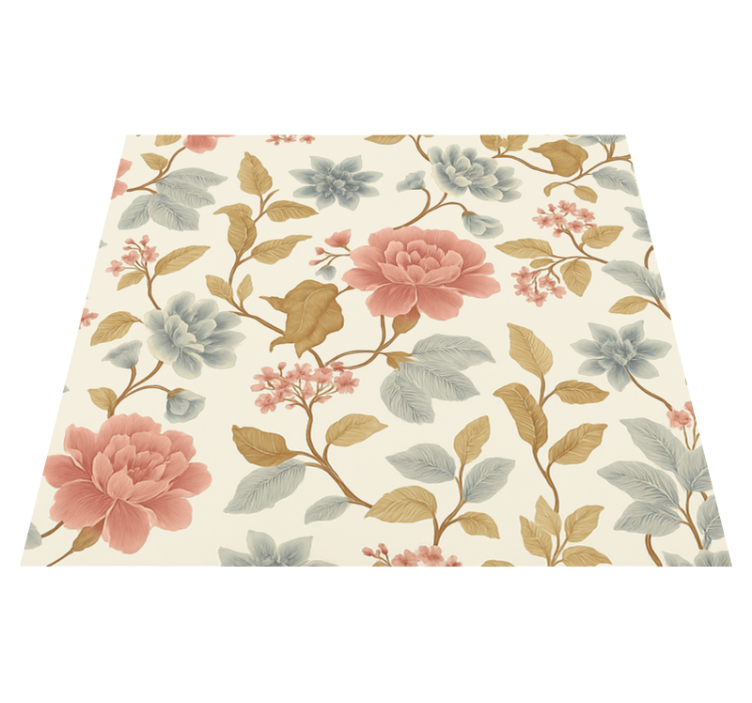 Romantic floral bedroom vinyl rug - TenStickers