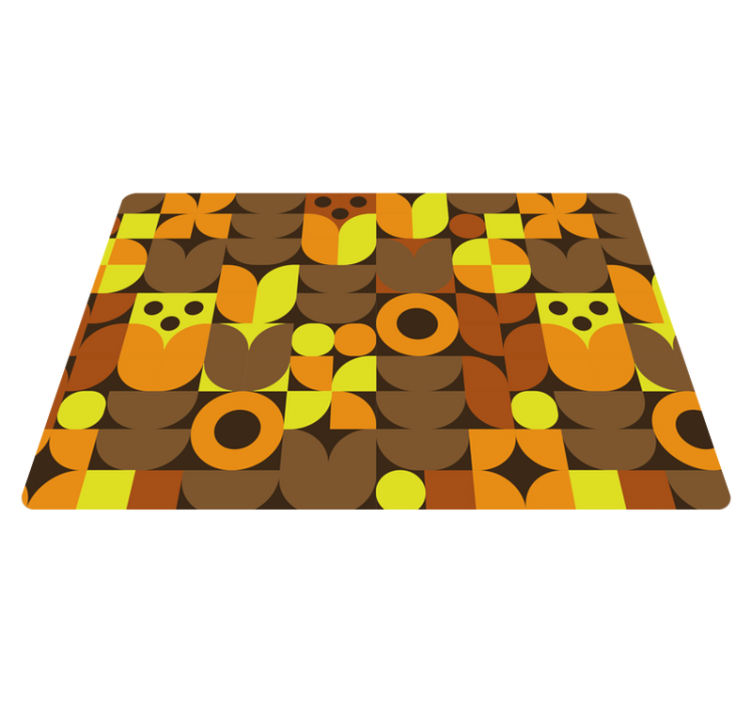 Geometric vinyl rug abstract 70s laptop design - TenStickers