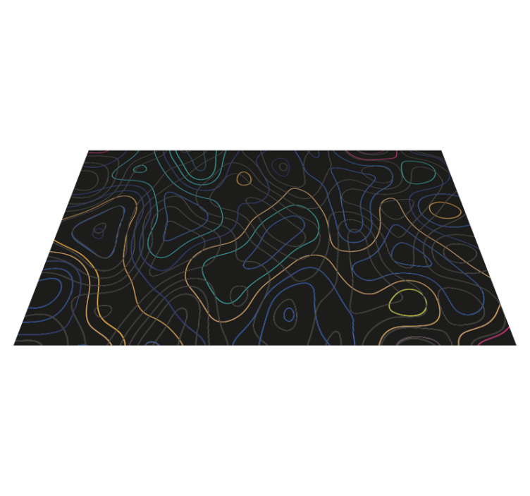 Geometric vinyl rug in multicolored shapes - TenStickers