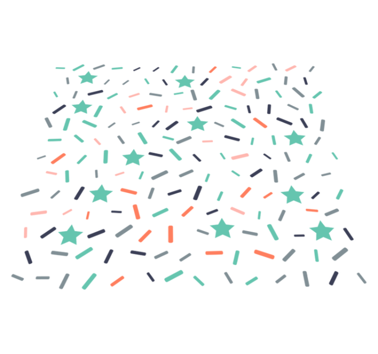 Geometric vinyl rug with star and sprinkle confetti - TenStickers