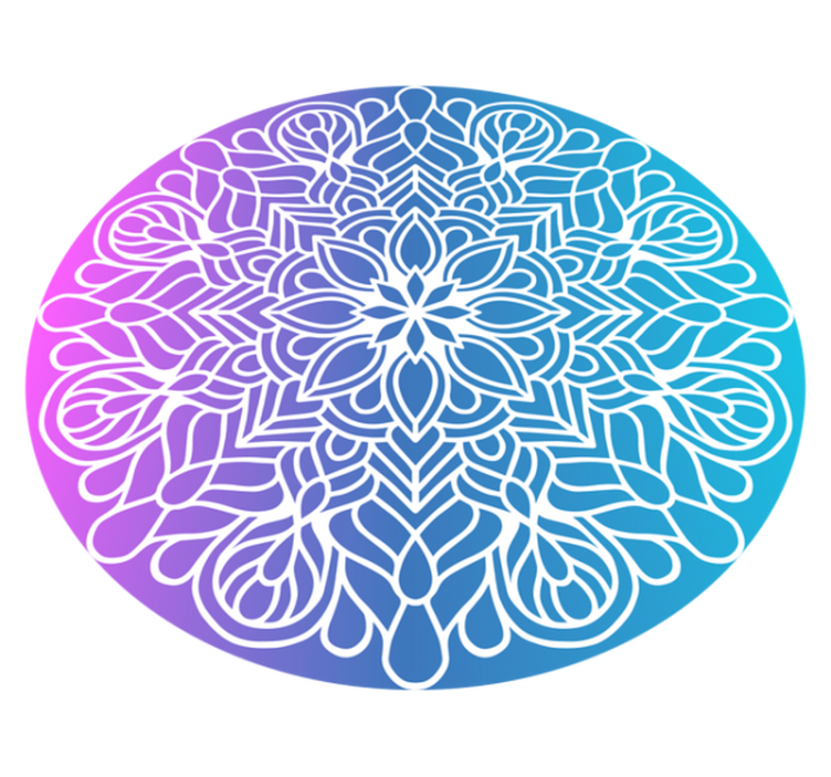 Geometric vinyl rug with colorful round design - TenStickers