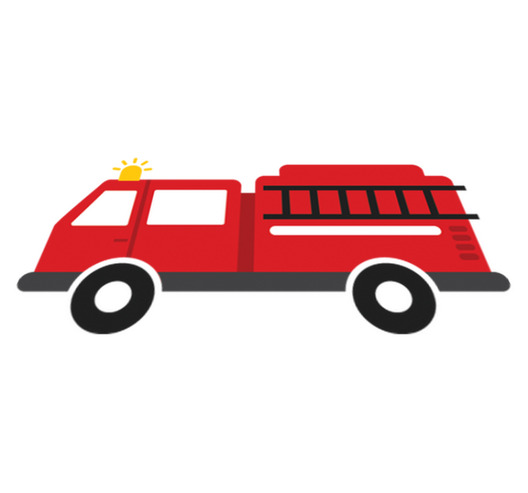 Kids vinyl rug firefighters truck design - TenStickers