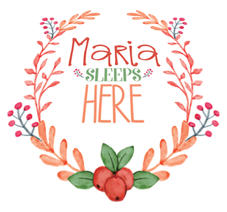 Sleeps here with name kids vinyl rug - TenStickers