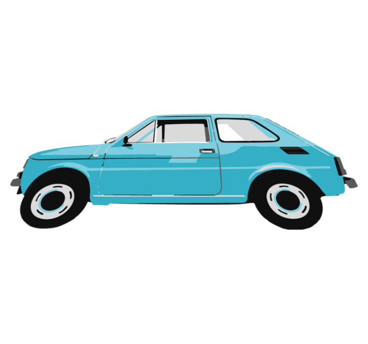 Kids vinyl rug blue vintage car - TenStickers