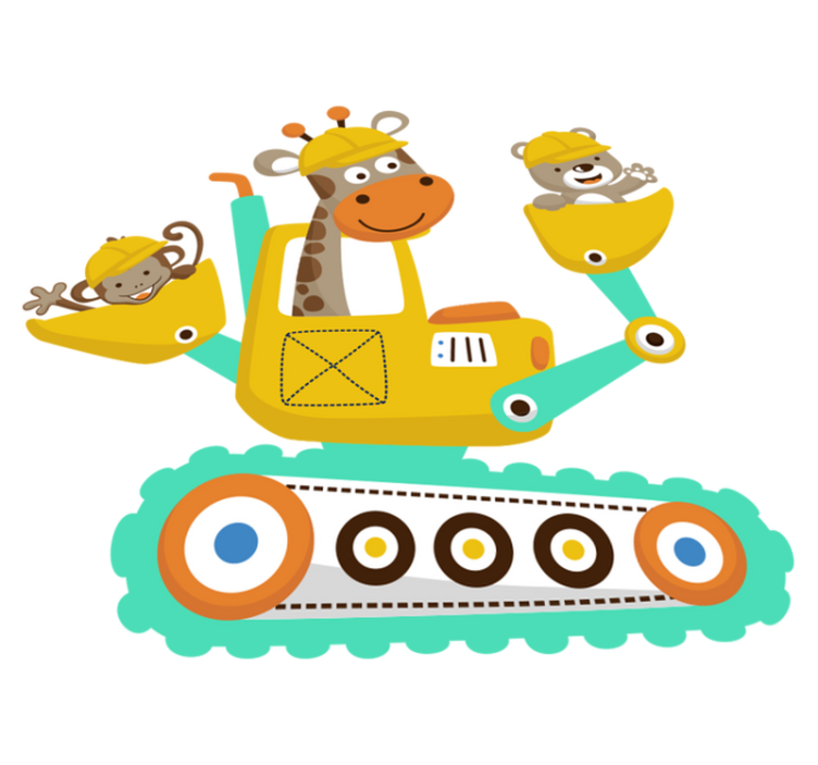 Kids vinyl rug with animal bagger - TenStickers