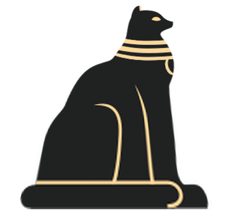 Bedroom vinyl rug egyptian cat design - TenStickers