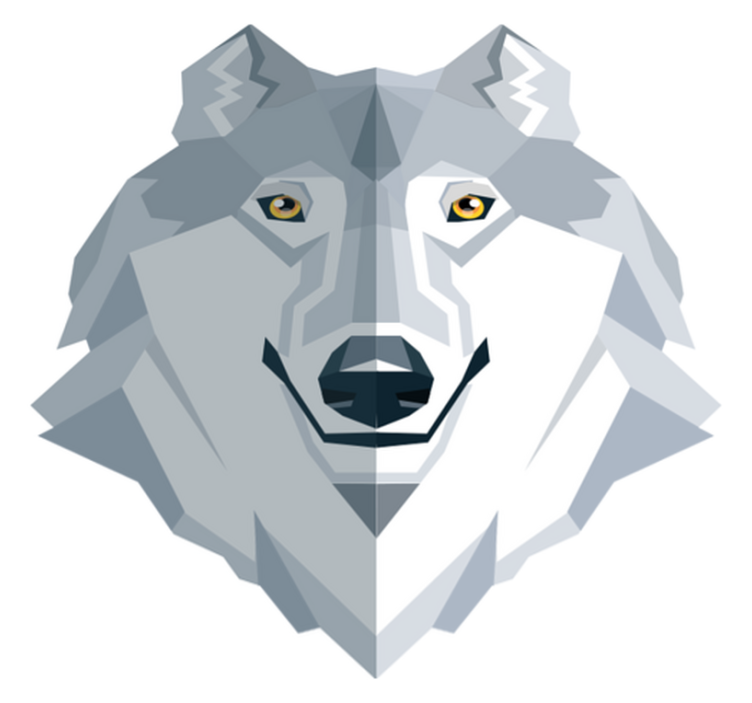 Bedroom vinyl rug with abstract wolf pattern - TenStickers