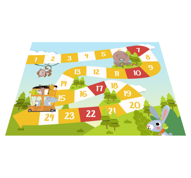 Game vinyl rug cartoon wildlife board game - TenStickers