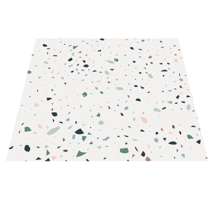 Bathroom vinyl rug in white terrazzo design - TenStickers