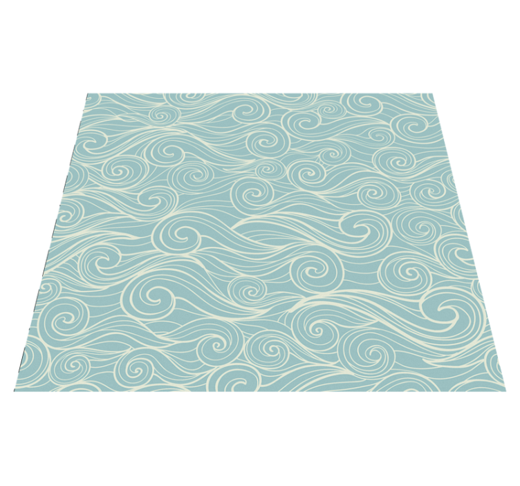 Bathroom vinyl rug ocean wave design - TenStickers