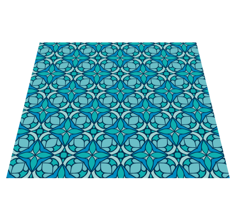 Bathroom vinyl rug in blue bathroom wallpaper - TenStickers