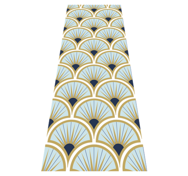 Art deco blue shades bathroom vinyl rug - TenStickers