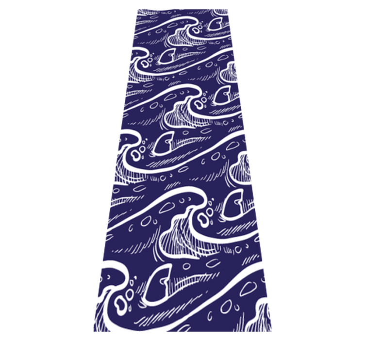 Bathroom vinyl rug with blue wave pattern design - TenStickers