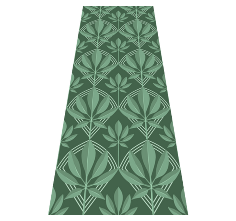Bathroom vinyl rug in art deco green leaves design - TenStickers
