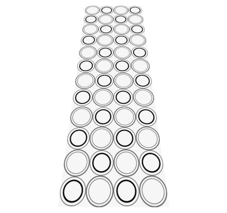 Bathroom vinyl rug with black and grey circle pattern - TenStickers