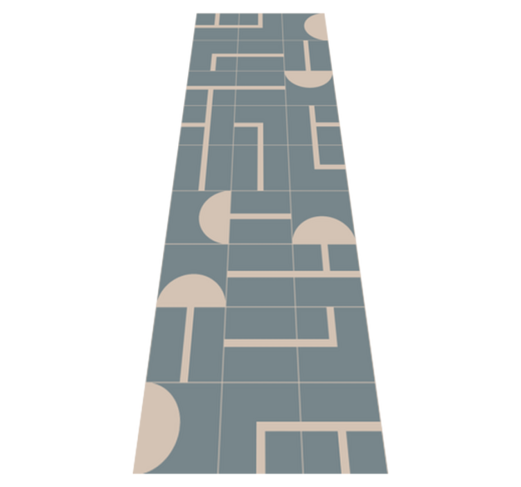 Bathroom vinyl rug in greyish blue geometric design - TenStickers
