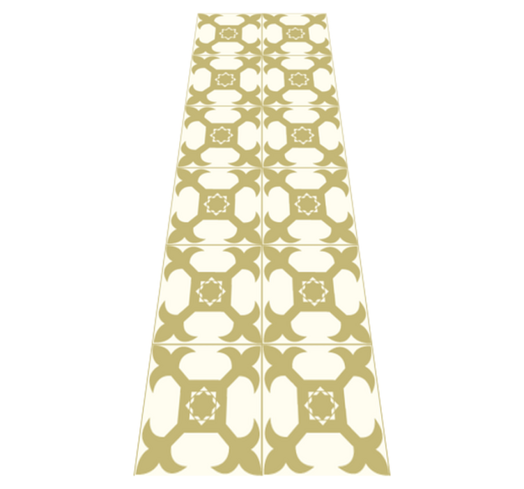 Bright elegant tiles pattern bathroom vinyl rug - TenStickers