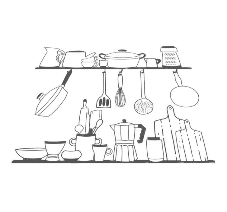 Kitchen vinyl rug kitchen tools for shelf storage - TenStickers