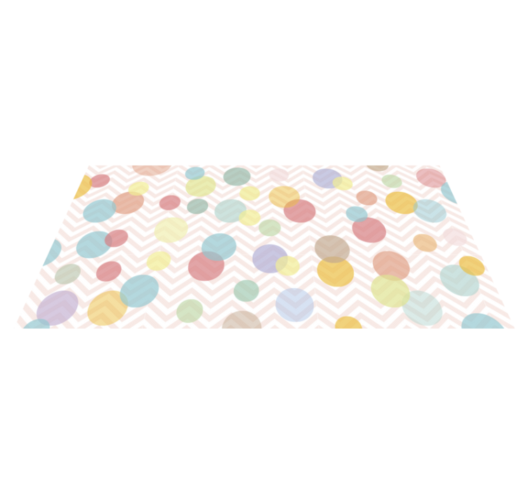 Colorful Polka Dot Chevron playroom rug - TenStickers