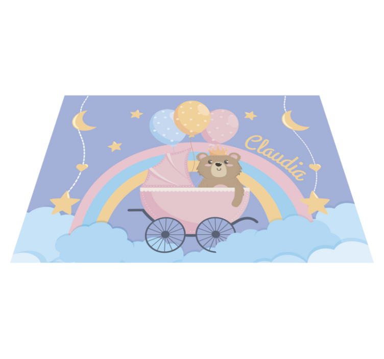 personalized bear babies vinyl rug - TenStickers