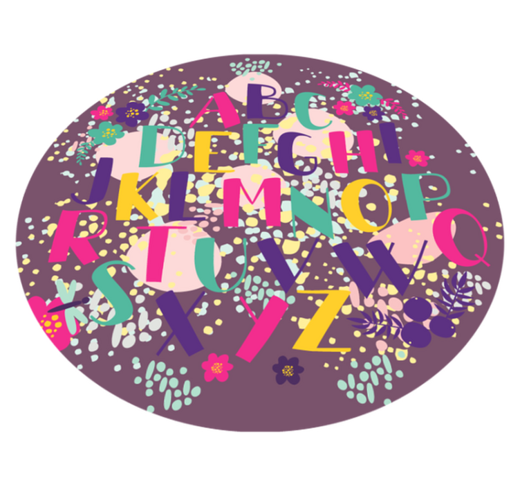 Alphabetical Educational Disc alphabet vinyl rug - TenStickers