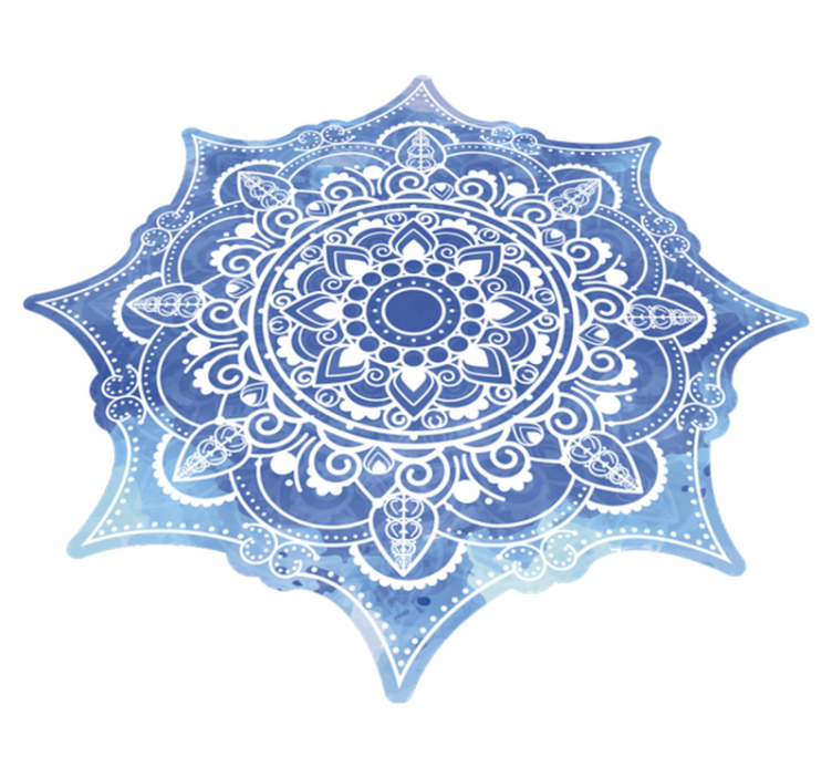 Blue Mandala Design mandala vinyl rug - TenStickers
