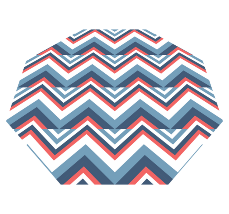 Chevron Colorblock geometric vinyl rug - TenStickers