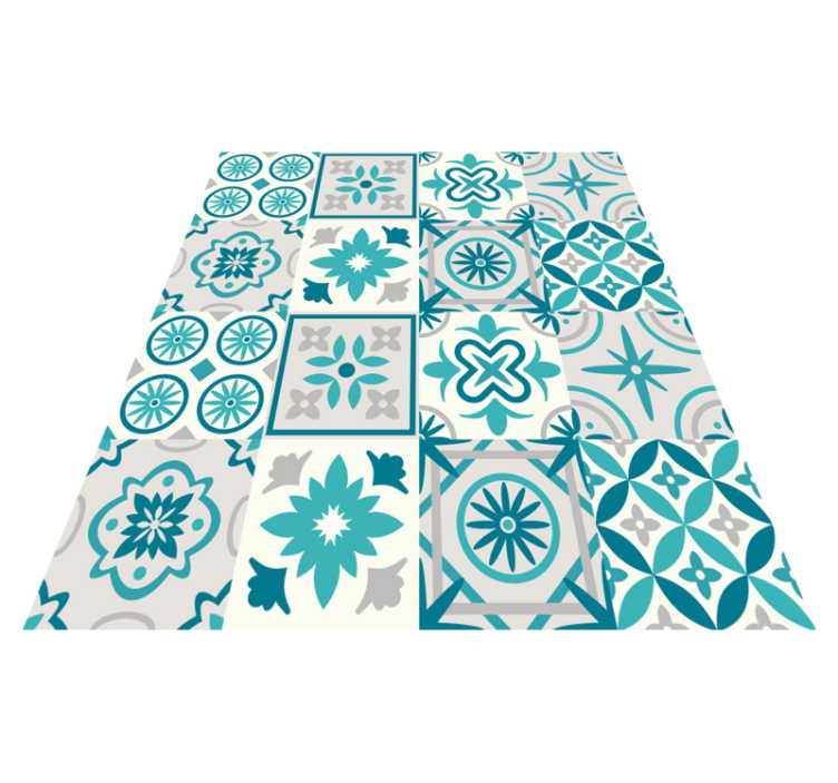 Ceramic-inspired Design kitchen vinyl rug - TenStickers