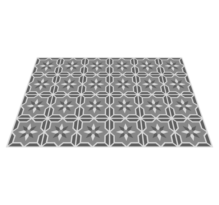 Geometric tile pattern grey kitchen vinyl rug - TenStickers