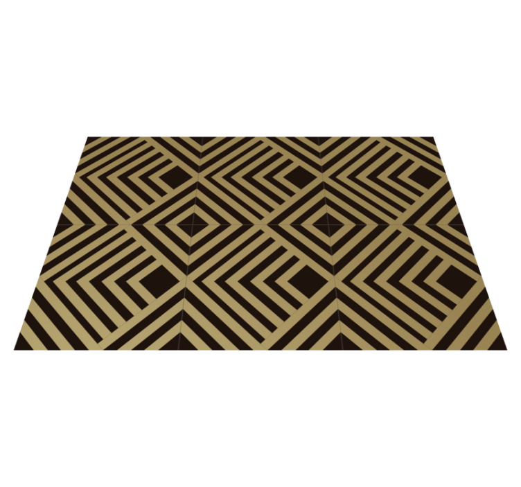 Beige angular stripes geometric vinyl rug - TenStickers