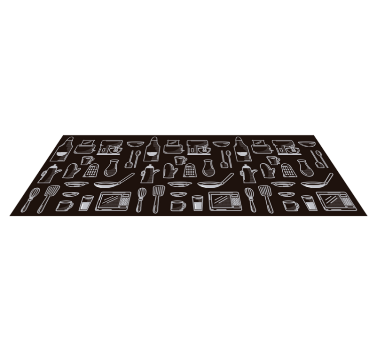 Rectangular kitchen tools modern vinyl rug - TenStickers