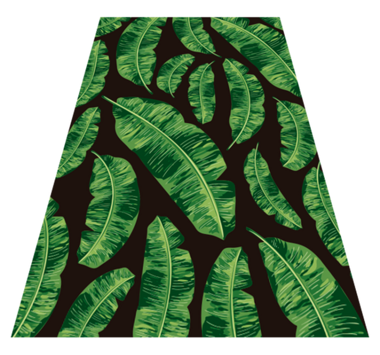 Nature vinyl rug green leaf design - TenStickers