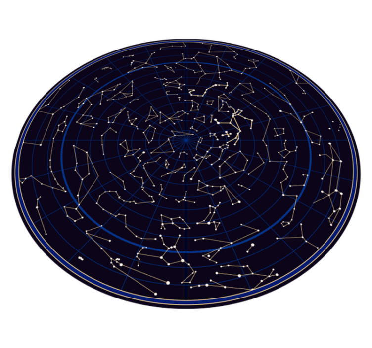 Wonderful round zodiac costellations vinyl rug - TenStickers