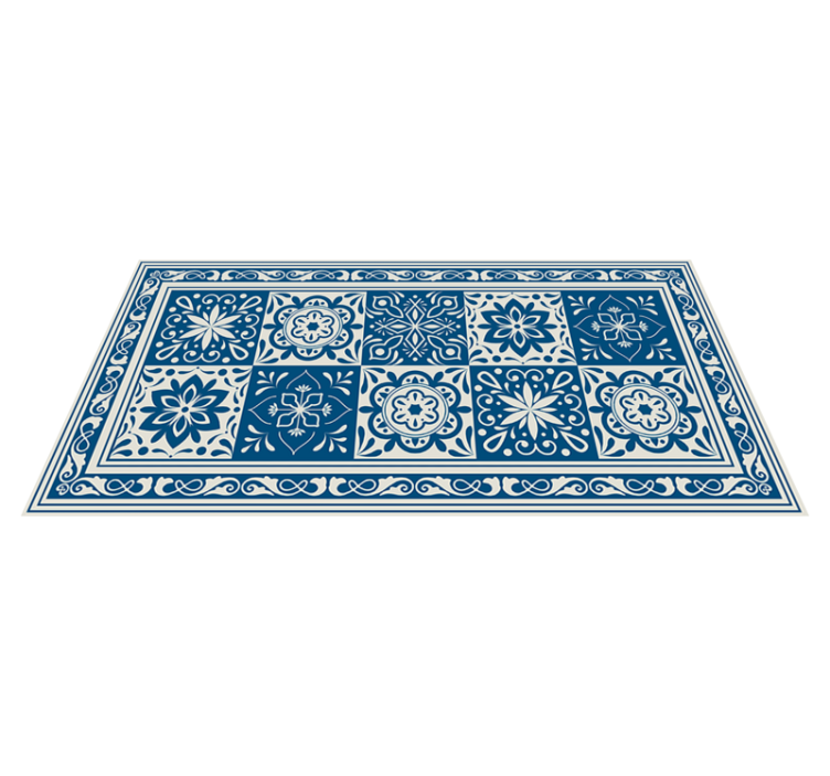 Ornate Ceramic Aesthetic tile vinyl rug - TenStickers