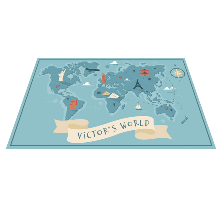 Personalized Map custom vinyl rug - TenStickers