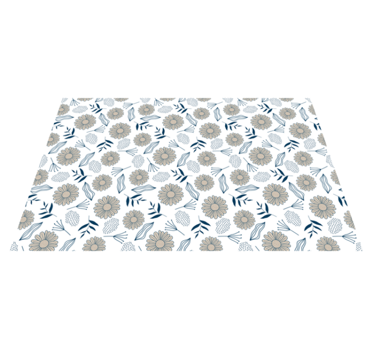 Floral Botanical Motif floral vinyl rug - TenStickers