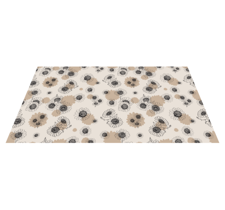 Floral Surface Pattern floral vinyl rug - TenStickers