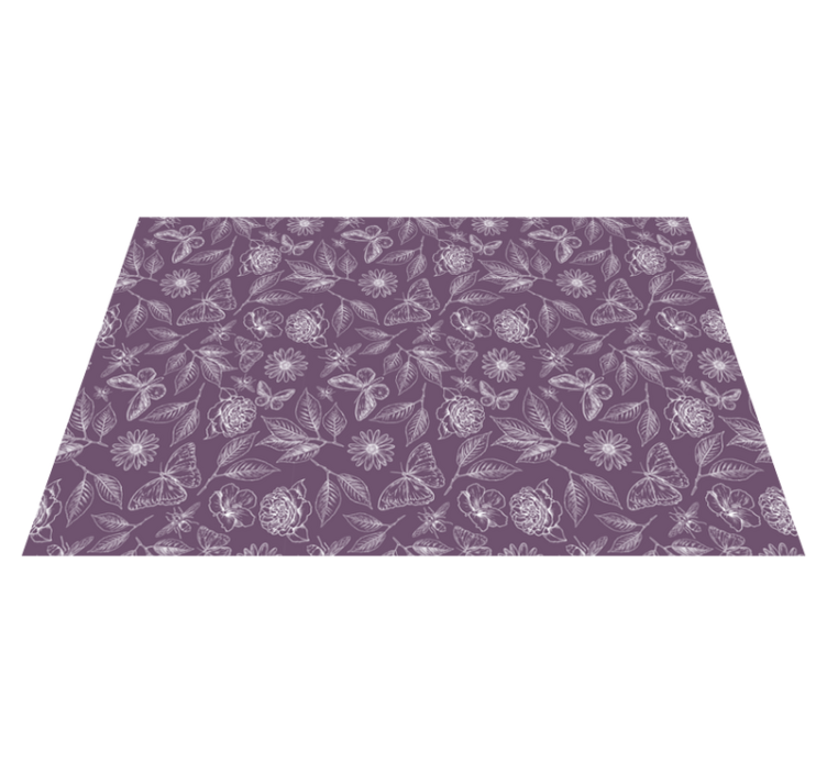 Floral Symmetry floral vinyl rug - TenStickers